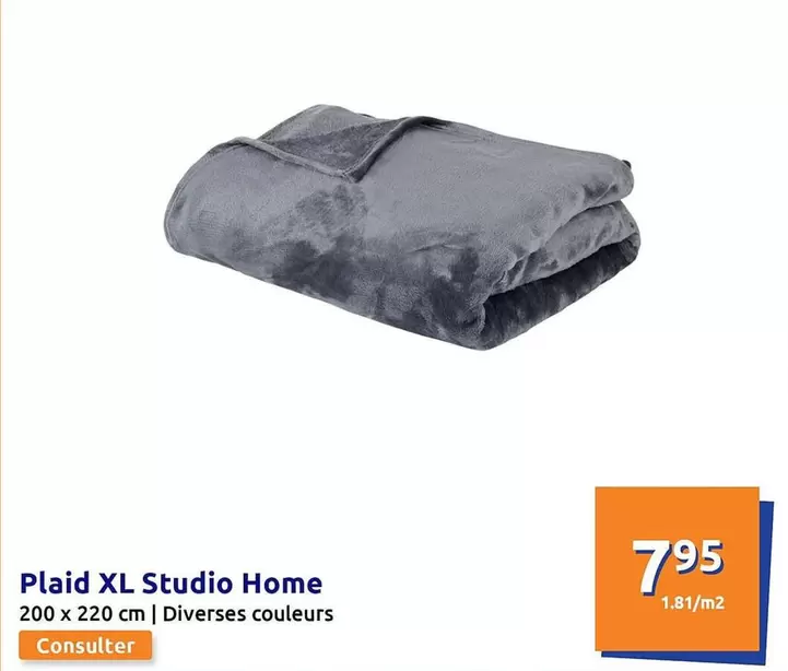 Plaid Xl Studio Home offre à 7,95€ sur Action