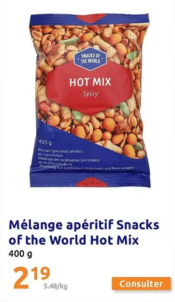 Mix - Mélange Apéritif Snacks Of The World Hot offre à 2,19€ sur Action