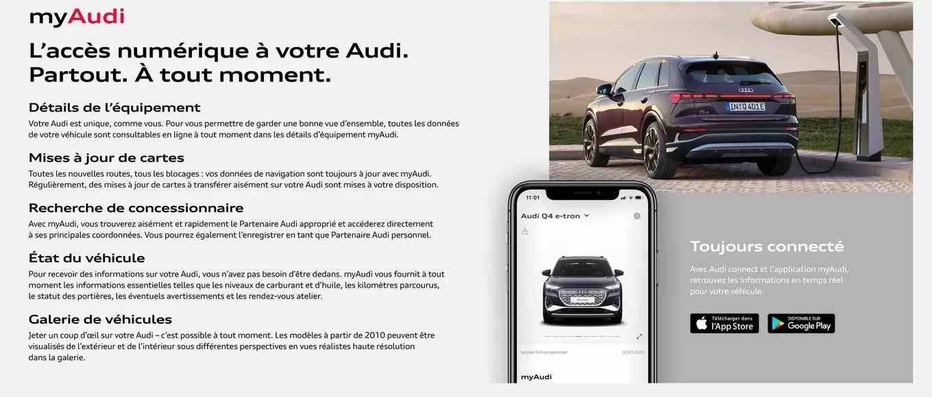 Audi - L'Acchès Numérique À Votre Audi. Parquet: À Tout Moment offre sur Audi