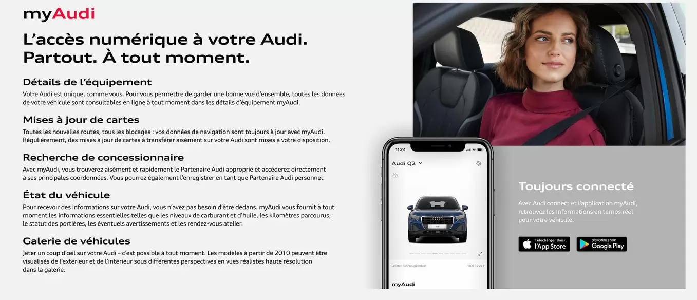 My Audi L'Accès Numérique À Votre Audi. Partout. À Tout Moment. offre sur Audi