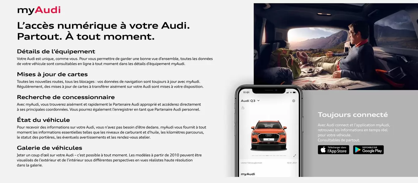 My Audi L'Accès Numérique À Votre Audi. Partout. À Tout Moment.  offre sur Audi