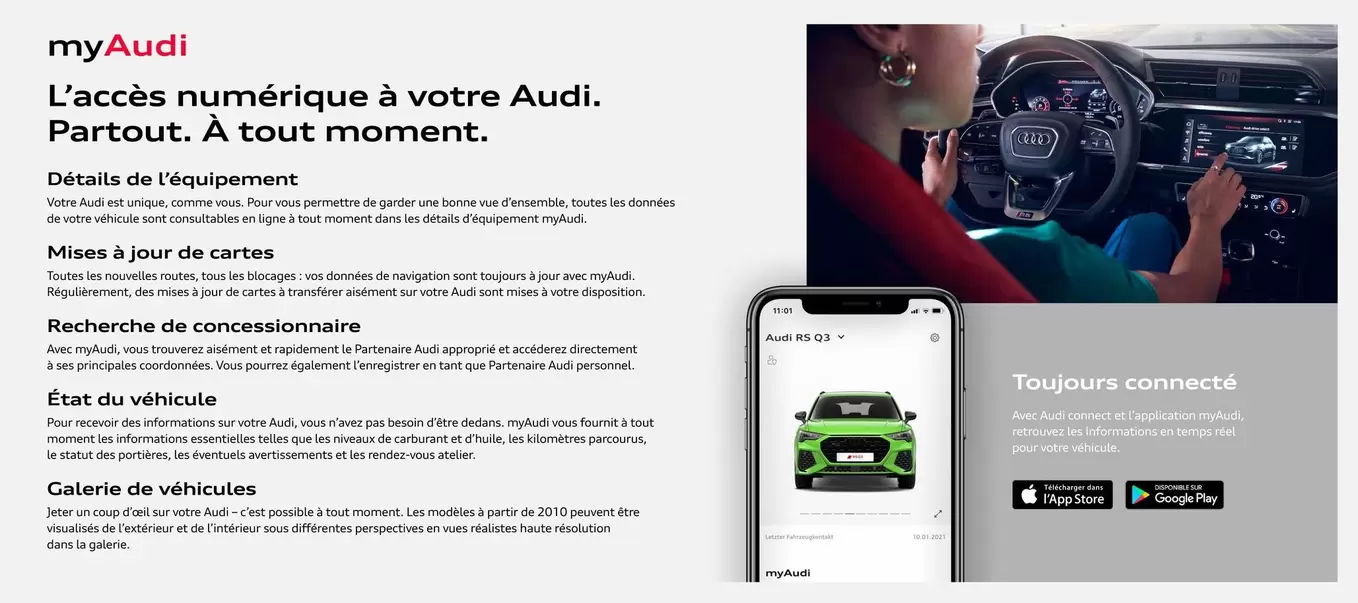 My Audi L'Accès Numérique À Votre Audi. Partout. À Tout Moment. offre sur Audi