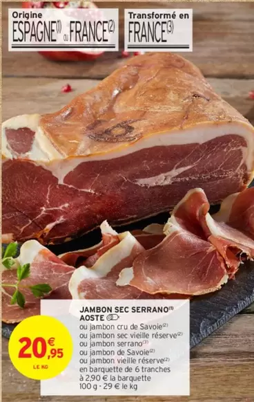 aoste - jambon sec serrano