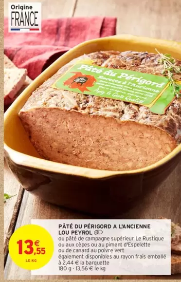 Pâté Du Périgord A L'ancienne au Canard - Lou Peyrol