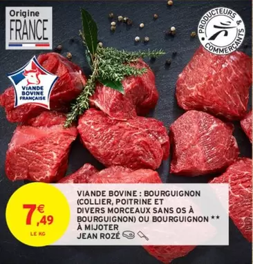 Jean Rozé - Viande Bovine Bourguignon: Collier, Poitrine et Morceaux à Mijoter - Promo Spéciale