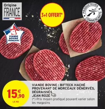 Bifteck Haché Jean Rozé - Viande Bovine: Morceaux Dénervés et Dégraissés