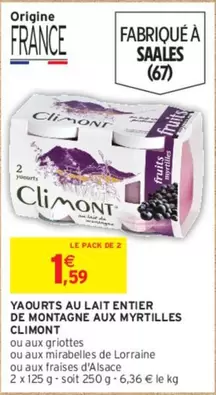 Climont - Yaourts au Lait Entier de Montagne aux Myrtilles : qualité authentique et savoureuse