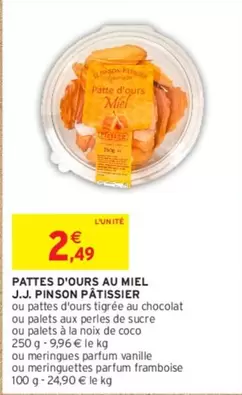 J.J. Pinson Pâtissier - Pattes D'ours Au Miel