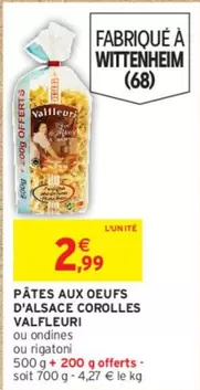 Valfleuri - Pâtes Aux Oeufs D'alsace Corolles