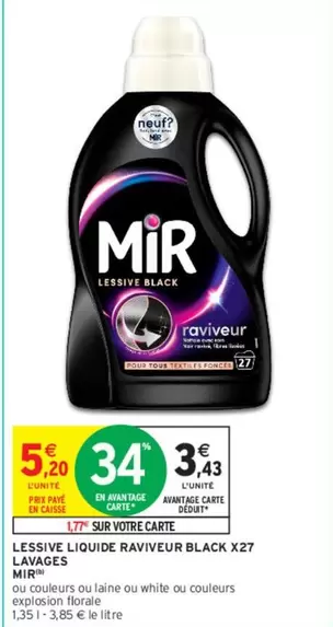 Mir - Lessive Liquide Raviveur Black X27 Lavages