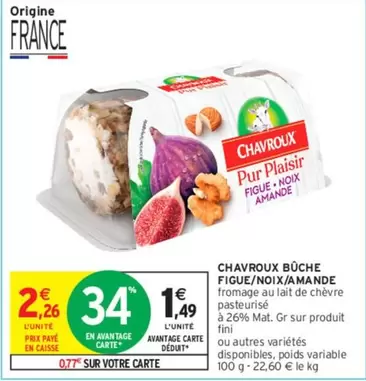 Chavroux Bûche Figue/noix/amande