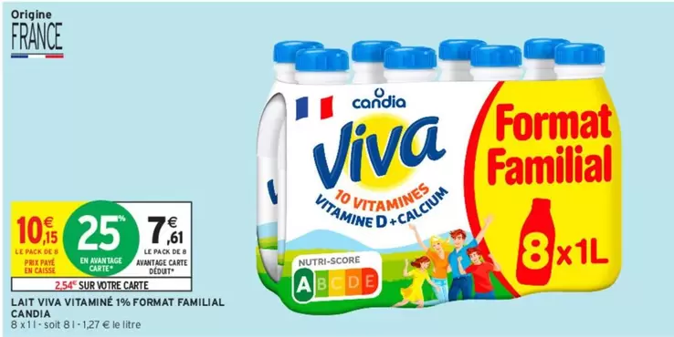 Candia - Lait Viva Vitamine 19% Format Familial