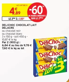 Délichoc - Chocolat Lait Delacre