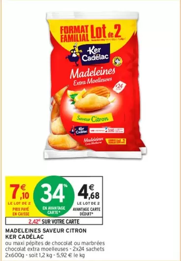 Ker Cadelac - Madeleines Saveur Citron