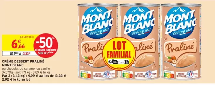 Mont blanc - Crème Dessert Praliné