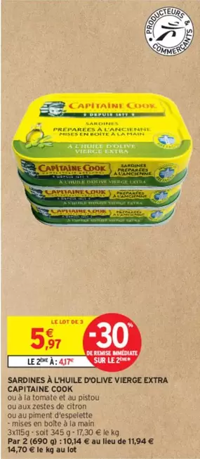 Capitaine Cook Coq et Sardines à Huile d'Olive Vierge Extra - Produit de qualité supérieure, idéal pour vos plats gourmands.