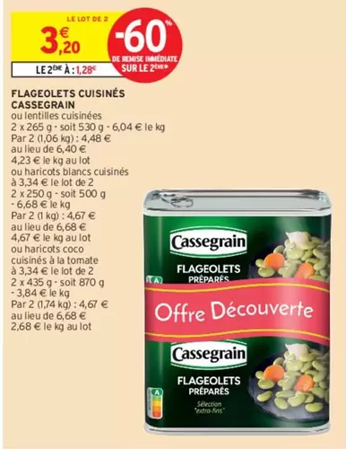 Cassegrain - Flageolets Cuisinés