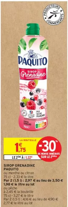 Paquito - Sirop Grenadine