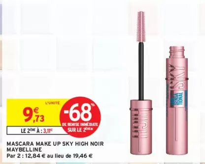 Mascara Maybelline Sky High Noir - Allonge et volumise vos cils pour un regard intense