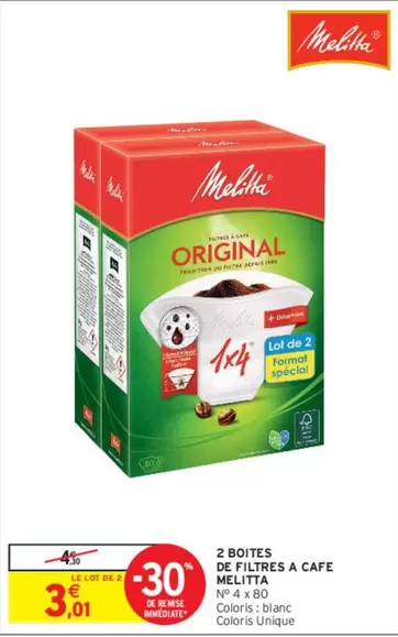 Melitta - 2 Boites De Filtres A Cafe