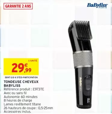 Babyliss - Tondeuse Cheveux