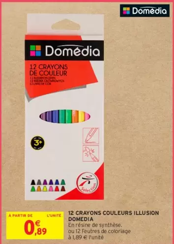 Domédia - Domedia - 12 Crayons Couleurs Illusion