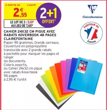 Cahier Clairefontaine 24x32 cm Pique avec Rabats Koverbook - 48 Pages