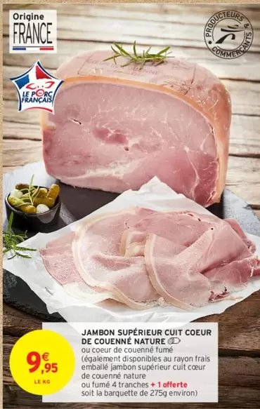 Jambon Supérieur Cuit Coeur De Courné Nature