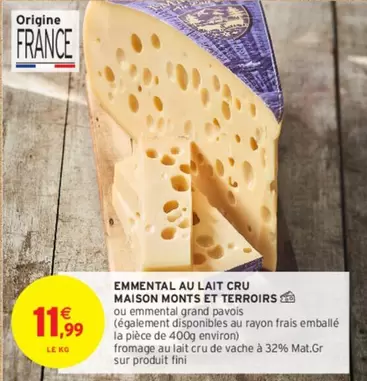 Emmental Au Lait Cru Maison Monts Et Terroirs