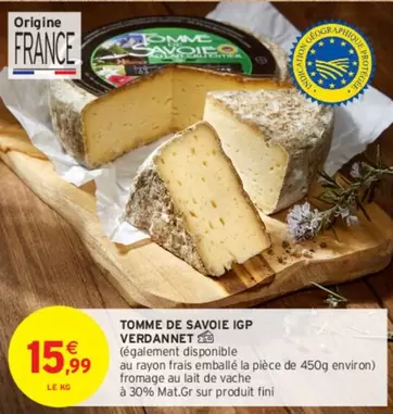 Tomme De Savoie Igp Verdannet