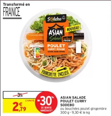 Sodebo - Asian Salade Poulet Curry