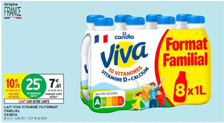 Candia - Lait Viva Vitamine 19% Compat Familai