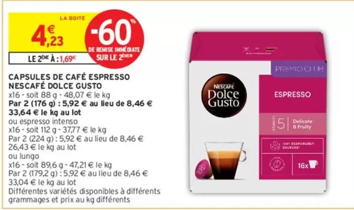 Nescafé - Capsules De Café Espresso Dolce Gusto