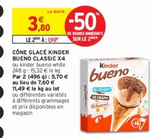 Kinder - Ferrero - Cône Glace  Bueno Classic X4