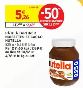 nutella - pâte à tartiner noisettes et cacao