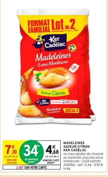 Ker Cadelac - Madeleines Saveur Citron