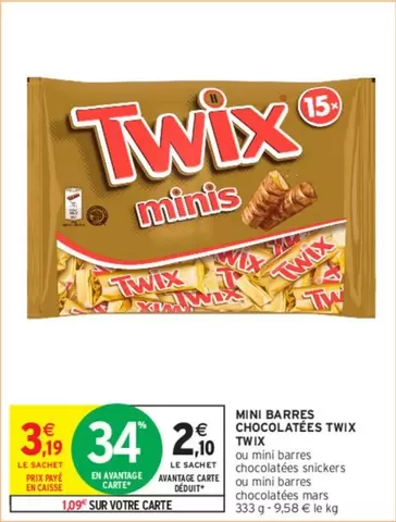 Twix - Mini Barres Chocolatées