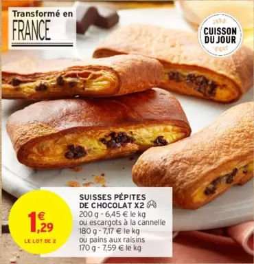 Suisses Pépites De Chocolat X2 offre à 1,29€ sur Intermarché