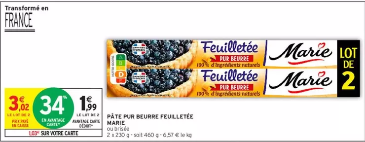 Marie - Pate Pur Beurre Feuilletée