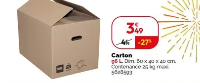 Carton offre à 3,49€ sur Weldom