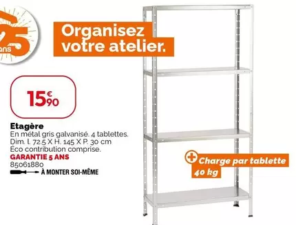 Etagère offre à 15,9€ sur Weldom