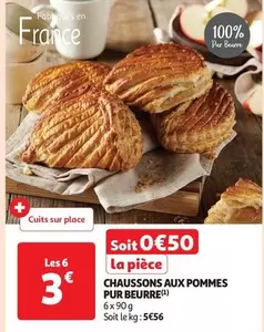 Chaussons Aux Pommes Pur Beurre offre à 0,5€ sur Auchan Supermarché