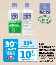 Eau Thermale De Jonzac Eaux Micellaires Purifiantes offre à 10,98€ sur Auchan Hypermarché