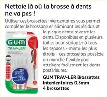 Gum Trav Ler - Brossettes Interdentaires  offre sur Auchan Hypermarché