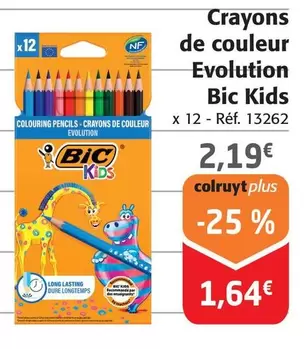 BIC - Crayons De Couleur Evolution Kids offre à 2,19€ sur Colruyt