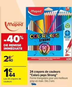 Maped - 24 Crayons De Couleurs Colors Peps Strong offre à 1,44€ sur Carrefour Drive