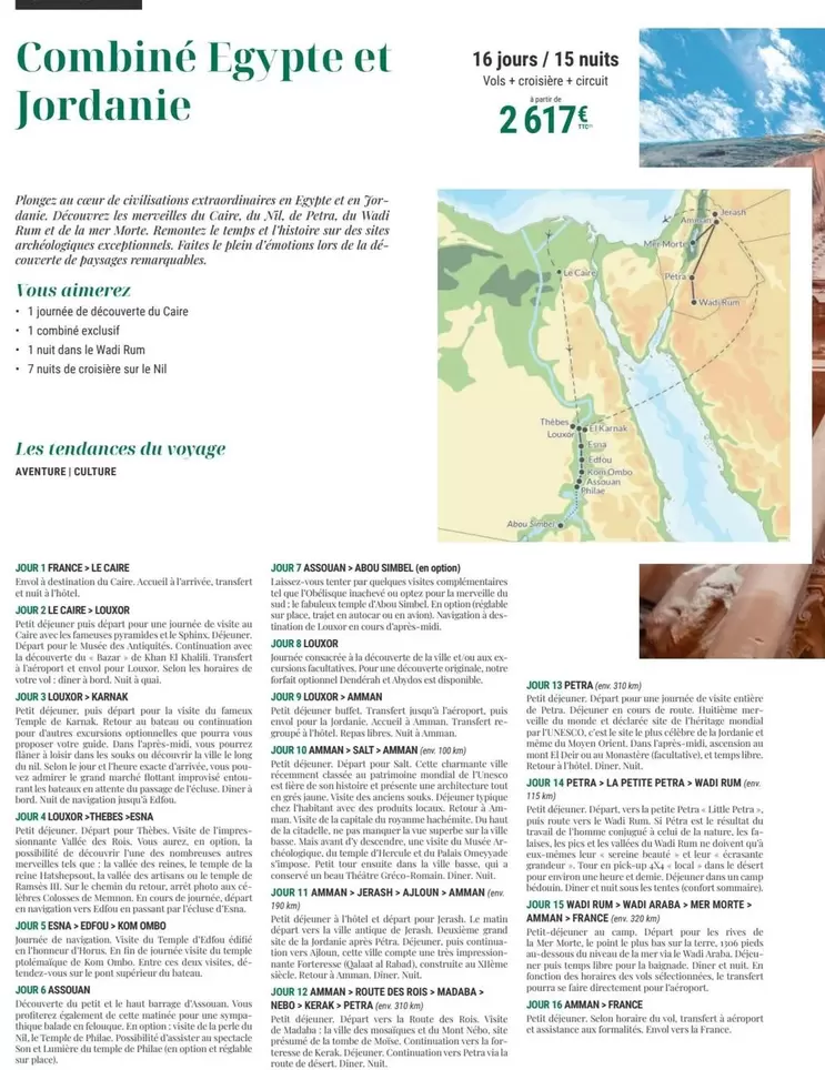 Combiné Egypte Et Jordanie 16 Jours / 15 Nuits offre à 2617€ sur Havas Voyages