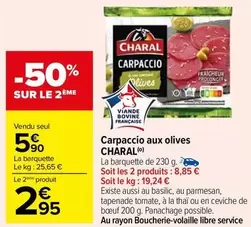 charal - carpaccio aux olives