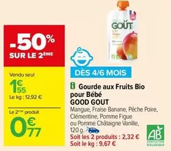 good gout - gourde aux fruits bio pour bébé