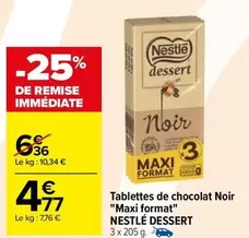 nestlé - tablettes de chocolat noir "maxi format"